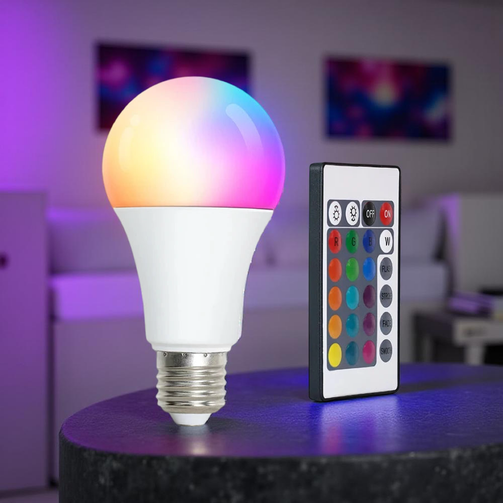 Ampoules LED RVB blanches avec télécommande IR