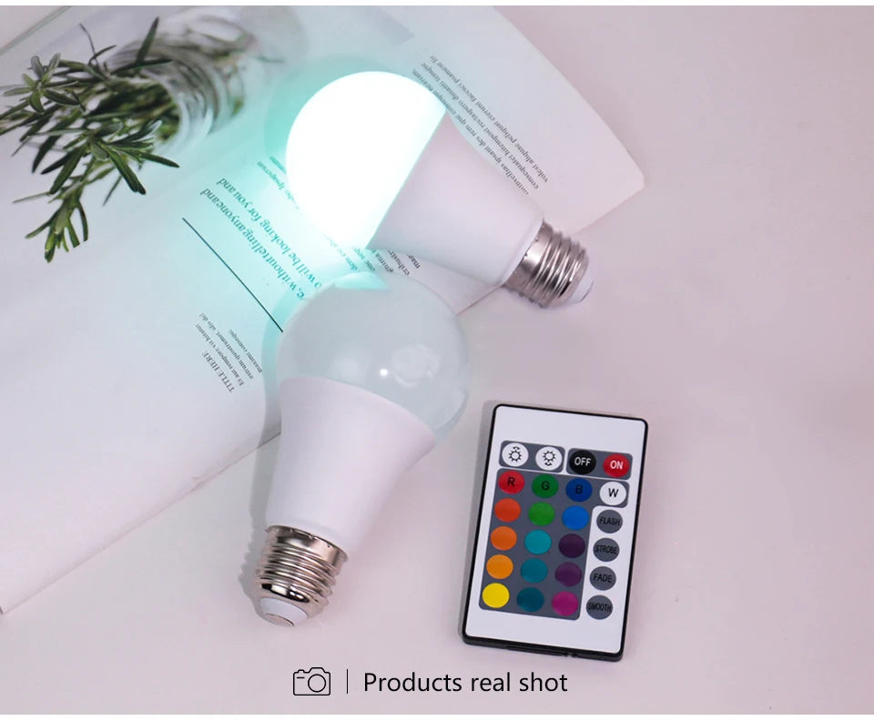 Ampoules LED RVB blanches avec télécommande IR